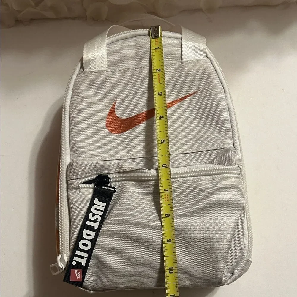 Nike Light Gray Backpack with Orange Logo